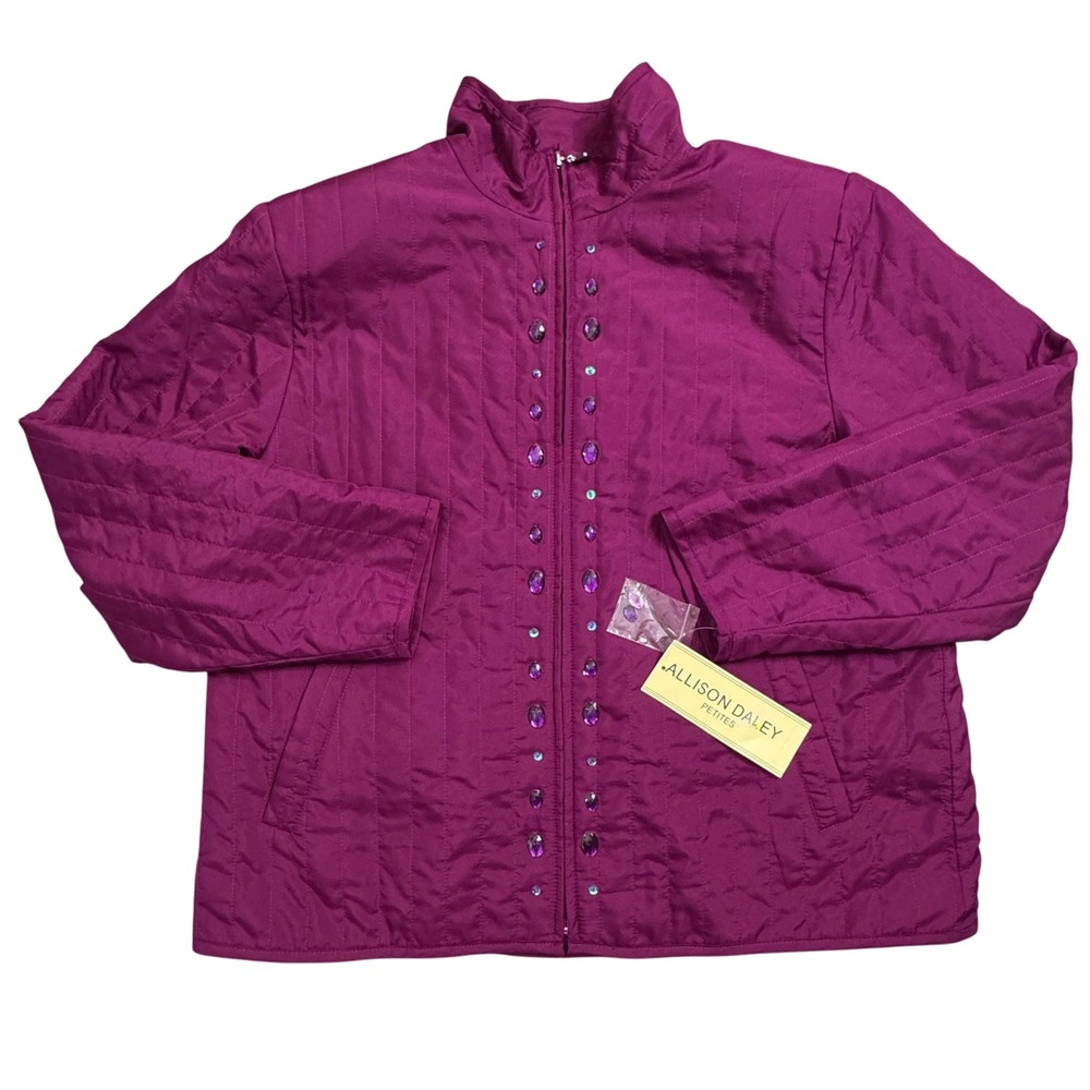 NWT Allison Daley‎ Light Weight Jacket Women's Size 12P Blazing Berry Colorway